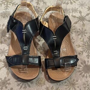 Black Leather Sandals